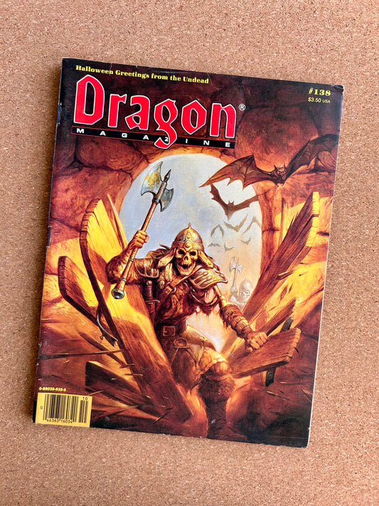 Dragon Magazine Issue #138 - TSR Magazine (October, 1988)