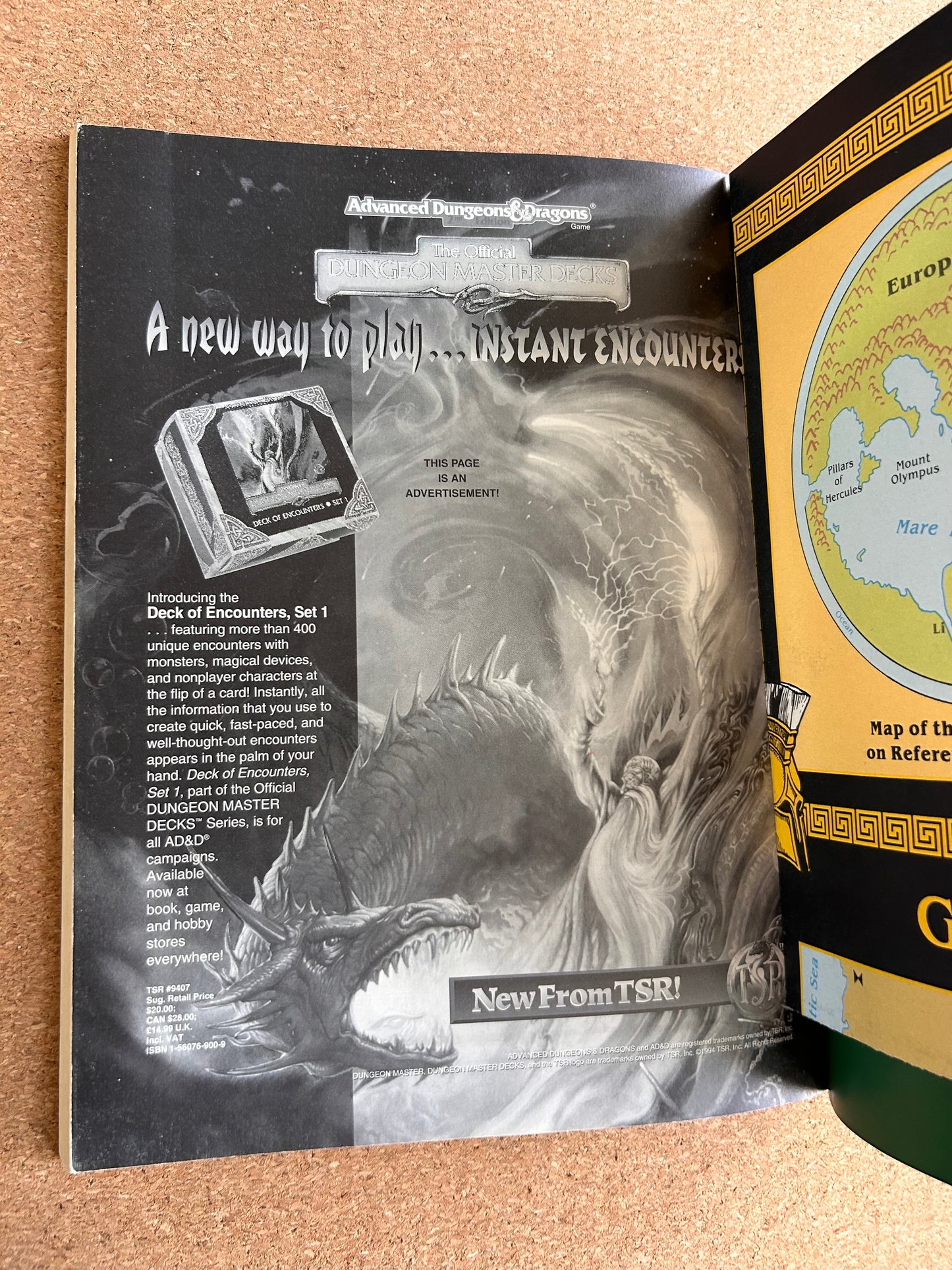 Advanced Dungeons & Dragons Historical Reference - Age of Heroes Campaign Sourcebook - TSR9408 - Paperback (1994) with Map