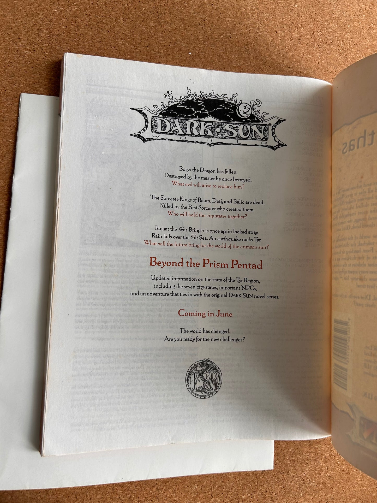 Advanced Dungeons & Dragons Dark Sun - Thri-Kreen of Athas - TSR2437 - Paperback (1995) - With Map