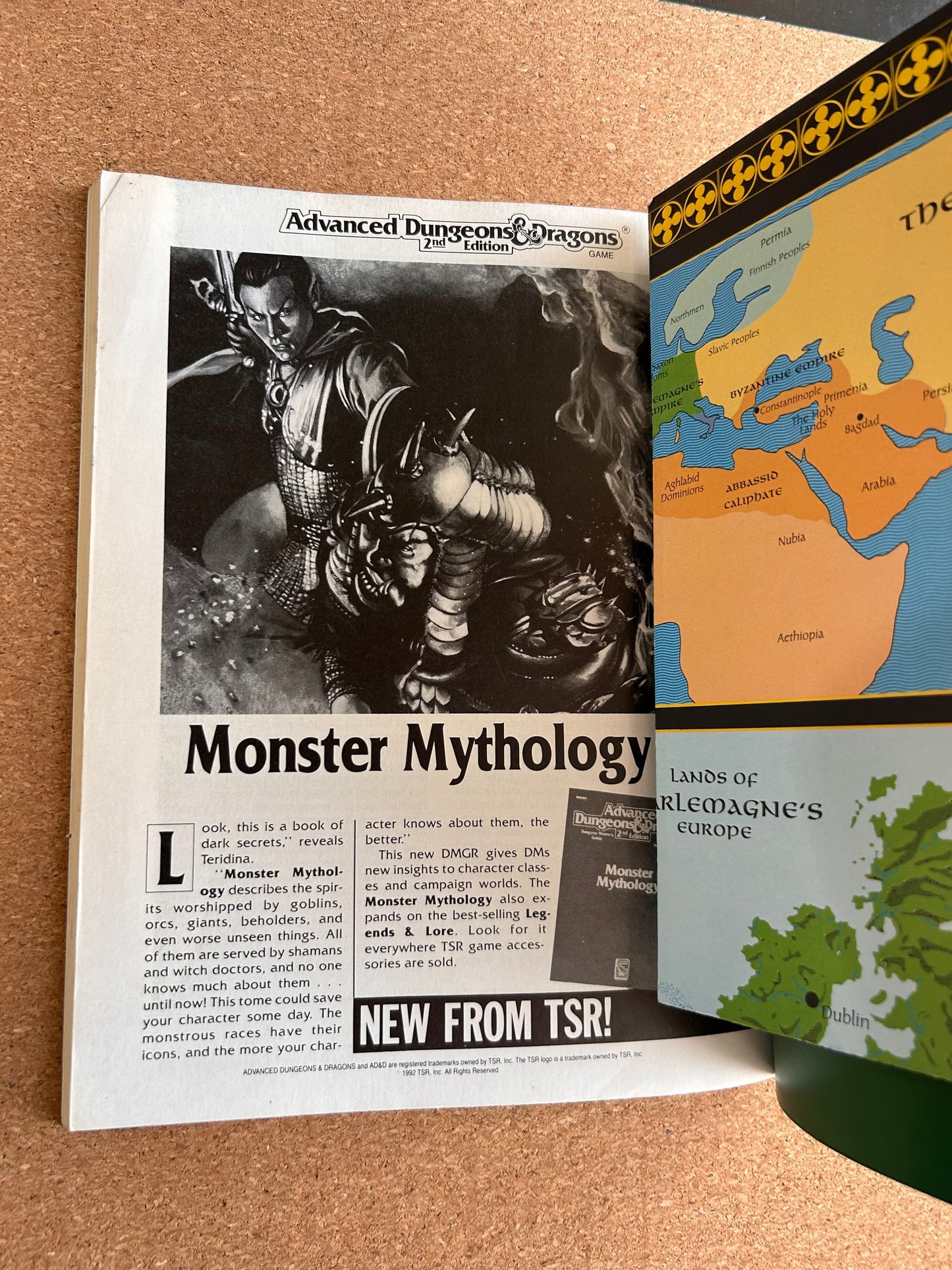 Advanced Dungeons & Dragons Historical Reference - Charlemagne’s Paladins Campaign Sourcebook - HR2 TSR9323 - Paperback (1992) with Map