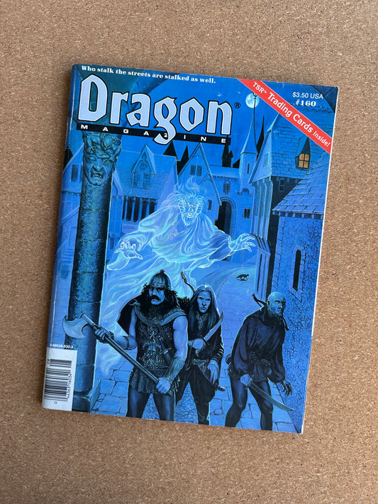Dragon Magazine Issue #160 - TSR Magazine (August, 1990) - With Trading Card Insert Uncut