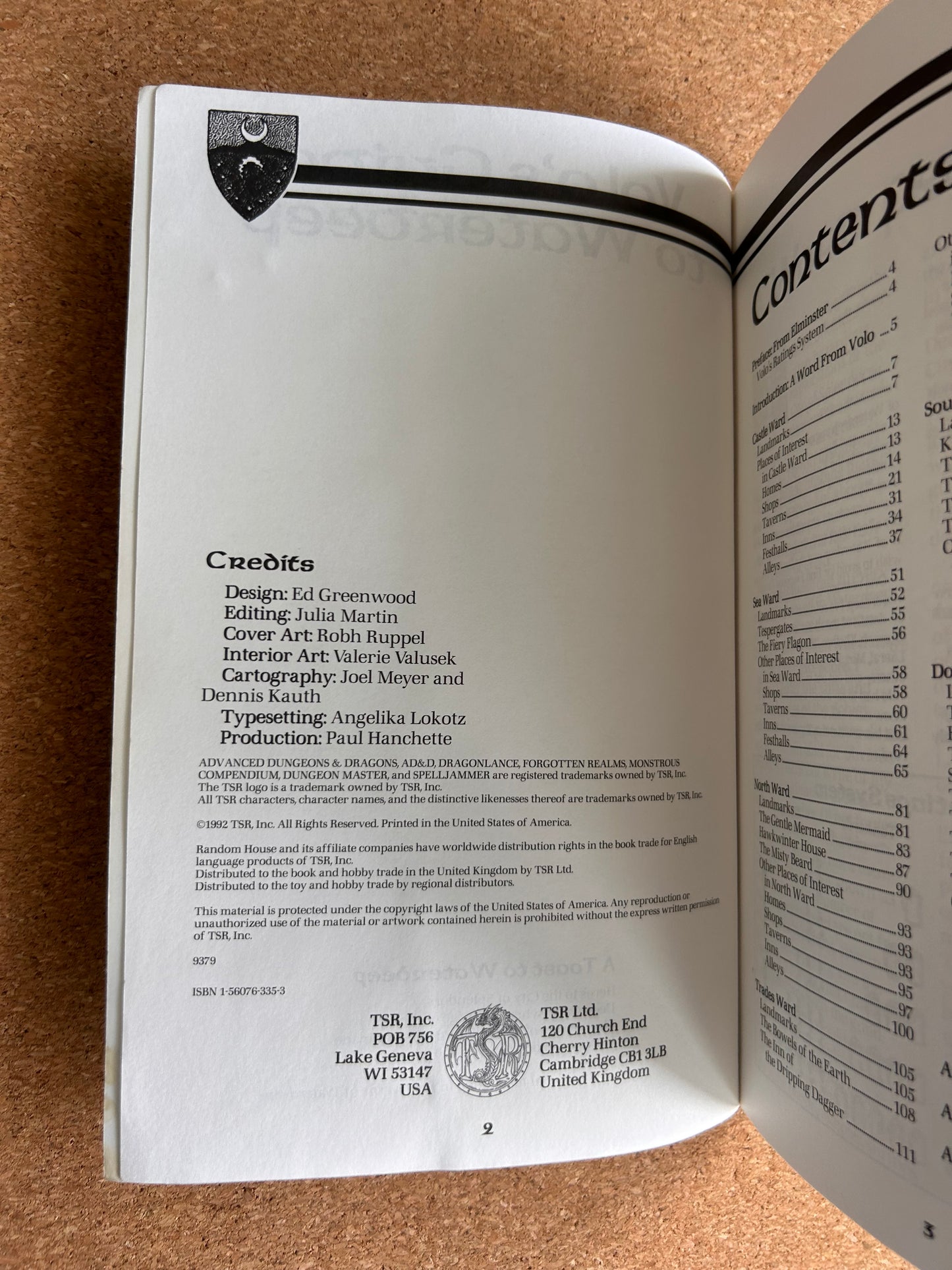 Advanced Dungeons & Dragons Forgotten Realms - Volo’s Guide to Waterdeep TSR9379 - Paperback (1992) - No Map