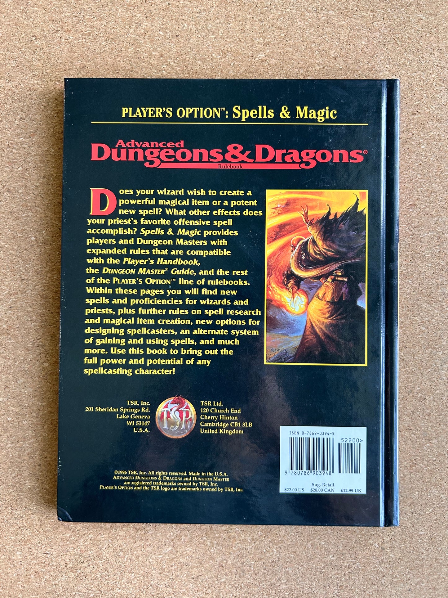 Advanced Dungeons & Dragons - Player’s Option: Spells & Magic - TSR2163 Hardcover (1996)