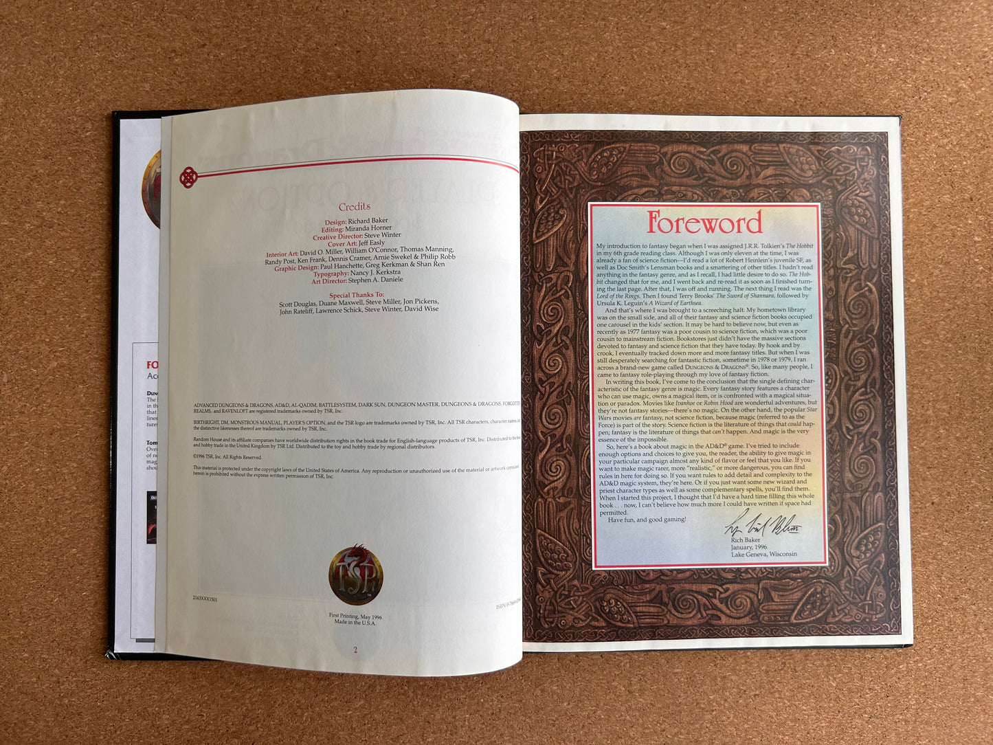 Advanced Dungeons & Dragons - Player’s Option: Spells & Magic - TSR2163 Hardcover (1996)