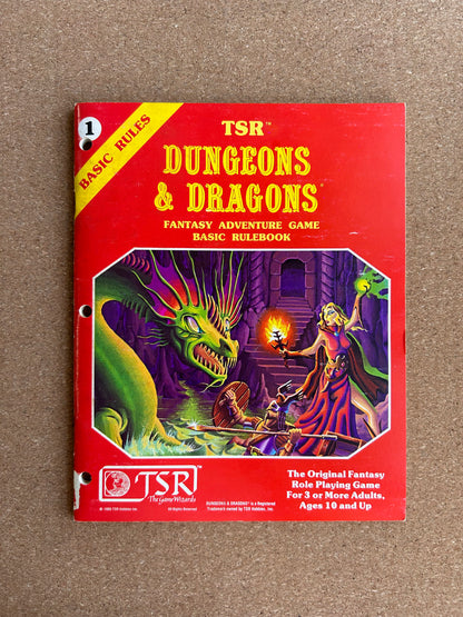 Dungeons & Dragons Basic Rules - Fantasy Adventure Game Basic Rulebook - TSR2014 - Paperback (1981)