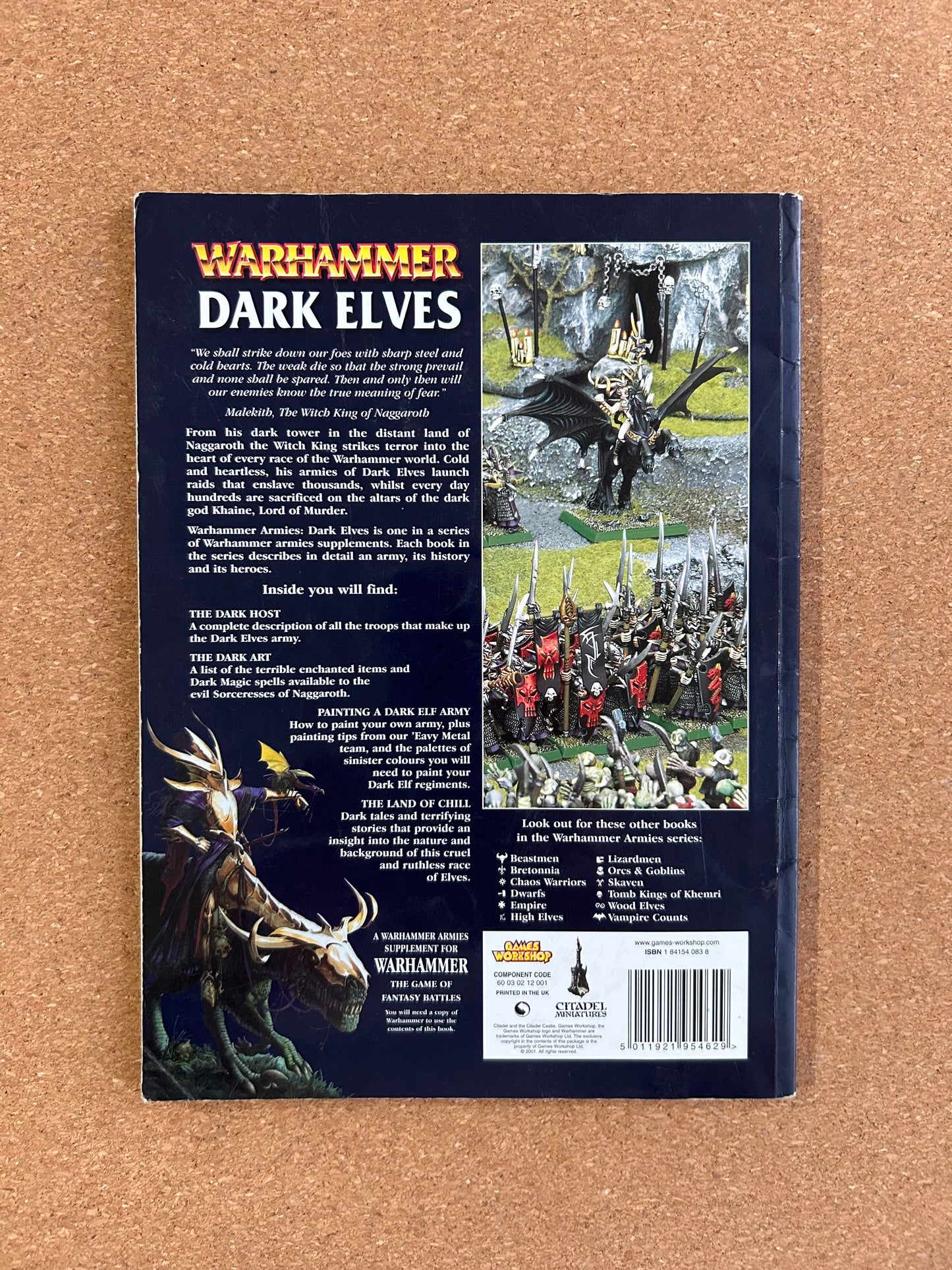 Warhammer Fantasy Armies Codex - Dark Elves - Games Workshop Paperback (2001)