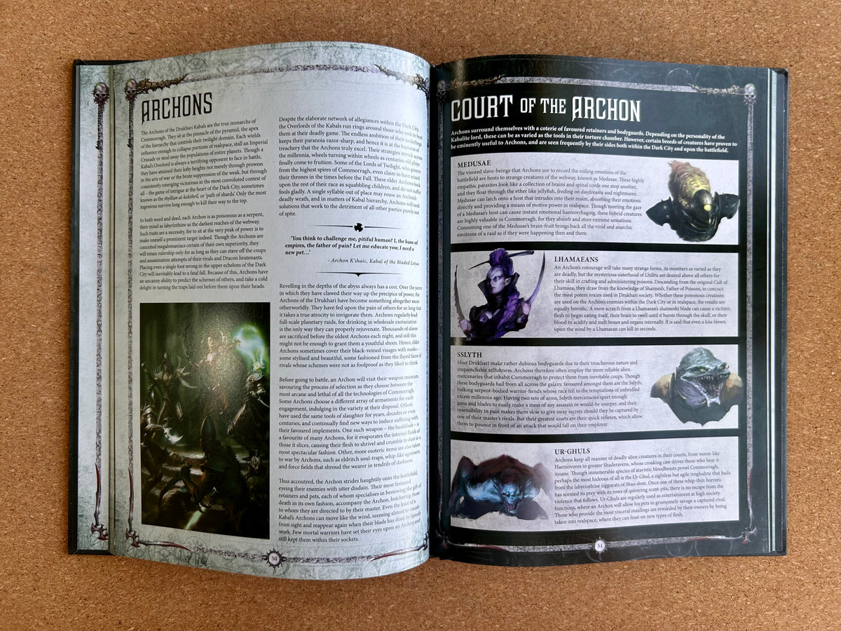 Warhammer 40K 8th Edition - Drukhari Codex - Games Workshop Hardcover (2018)