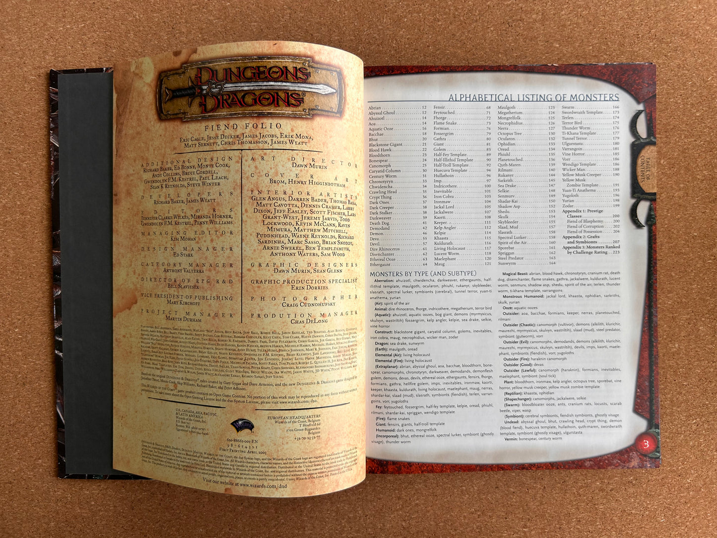 Dungeons & Dragons 3.0/3.5 - Fiend Folio - WOTC Hardcover (2003)