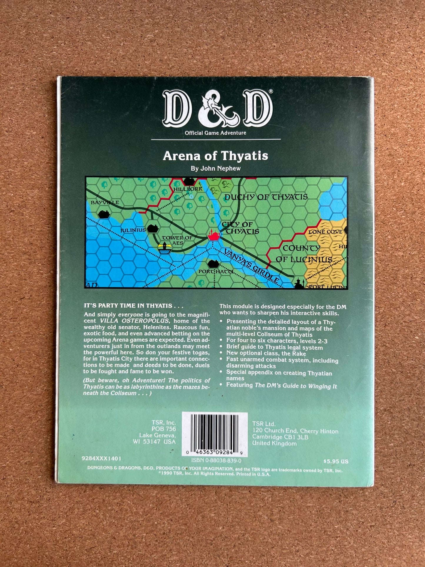 Dungeons & Dragons Adventure - Arena of Thyatis - TSR9284 - Paperback (1990)