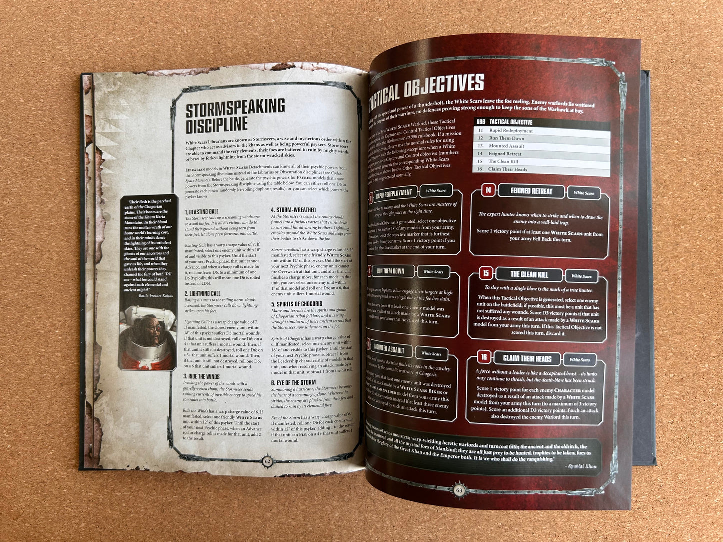 Warhammer 40K 8th Edition - White Scars Codex Supplement - Games Workshop Hardcover (2019)