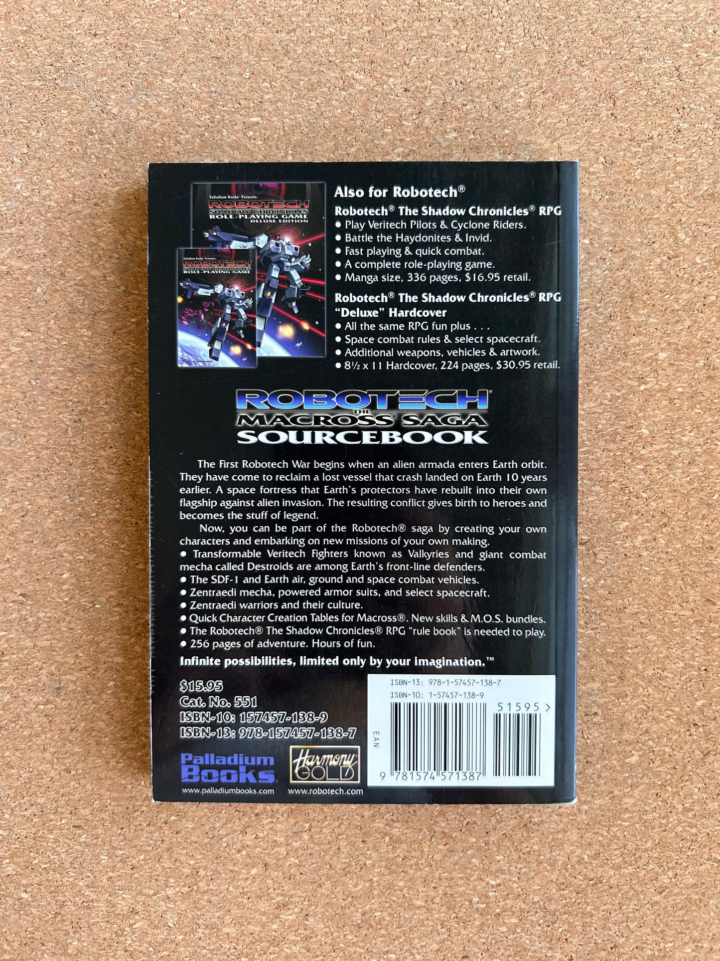 Robotech The Macross Saga Sourcebook - Palladium Books Paperback Pocket Size (2008