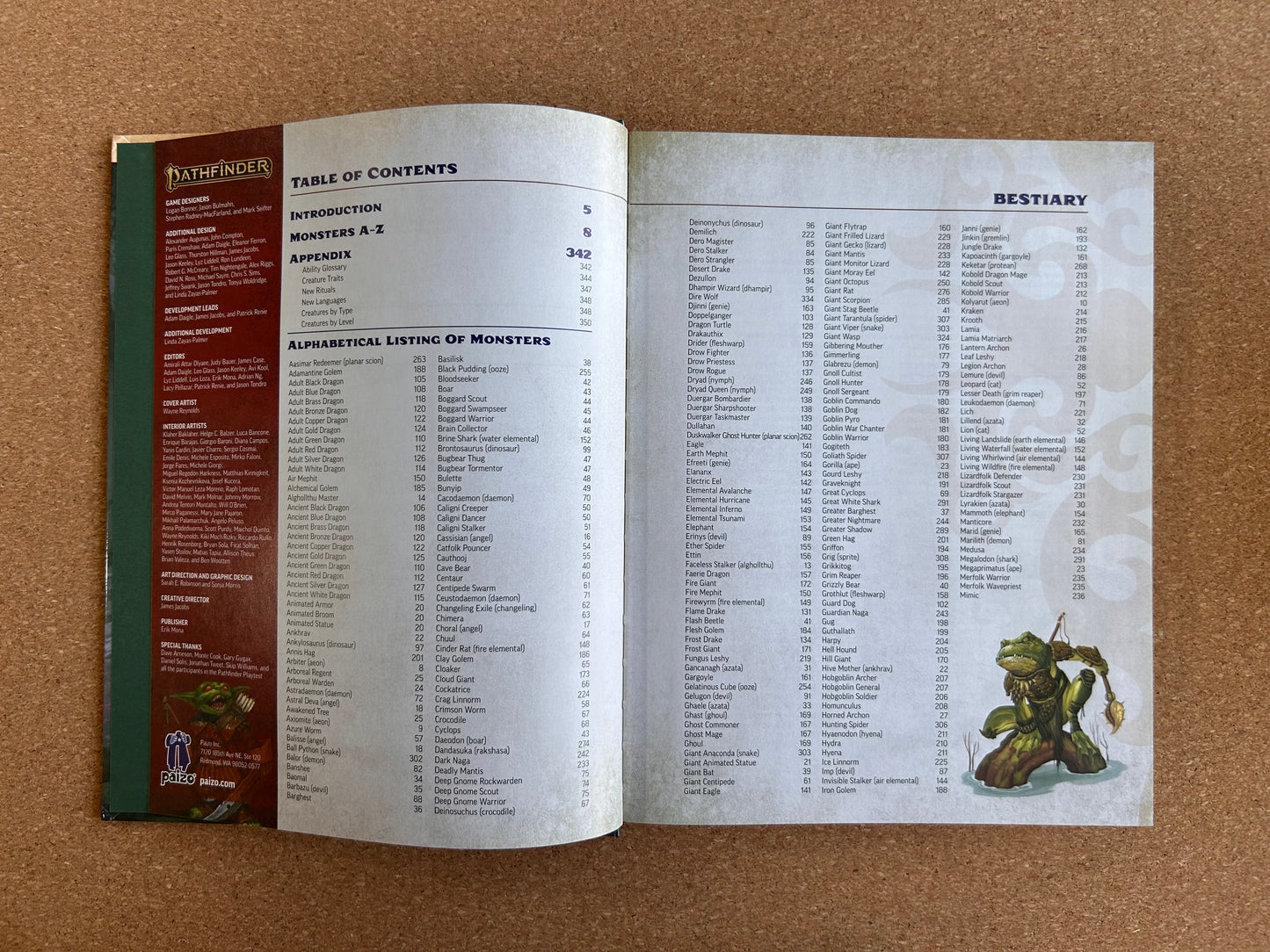 Pathfinder Second Edition - Bestiary - Paizo Hardcover (2019)
