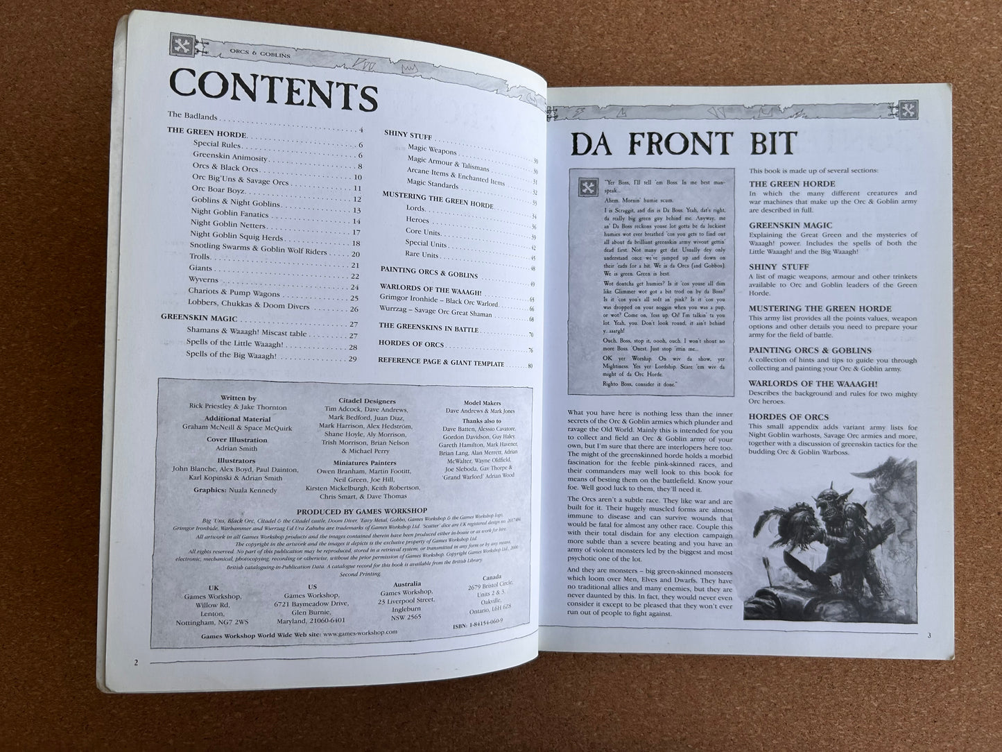Warhammer Fantasy Armies Codex - Orcs & Goblins - Games Workshop Paperback (2003)