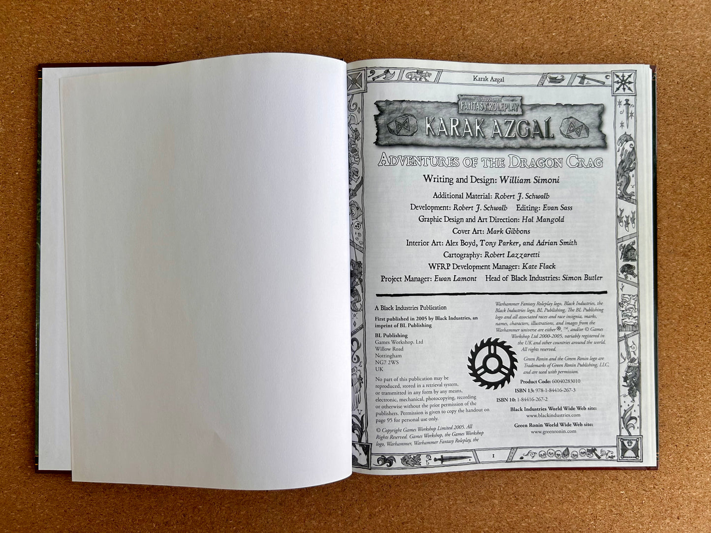 Warhammer Fantasy Roleplay 2nd Ed - Karak Azgal Adventures of the Dragon Crag - Black Library Hardcover (2005)
