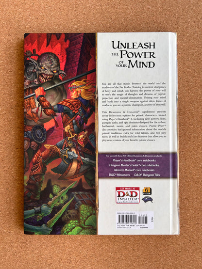 Dungeons & Dragons 4th Edition - Psionic Power - WOTC Hardcover (2010)