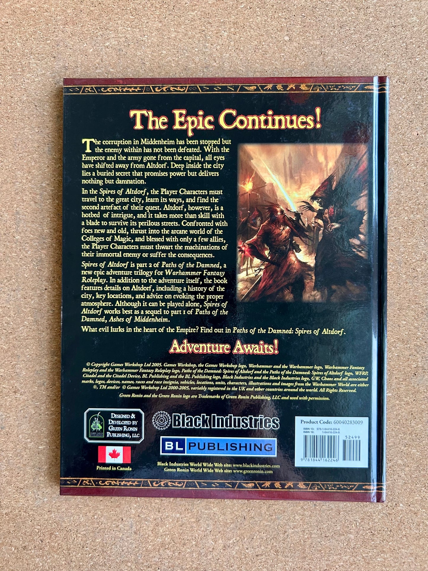 Warhammer Fantasy Roleplay 2nd Ed - Paths of the Damned Spires of Altdorf - Black Library Hardcover (2005)