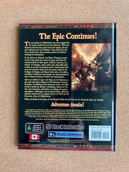 Warhammer Fantasy Roleplay 2nd Ed - Paths of the Damned Spires of Altdorf - Black Library Hardcover (2005)