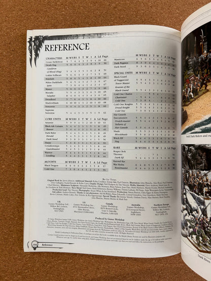 Warhammer Fantasy Armies Codex - Dark Elves - Games Workshop Paperback (2008)