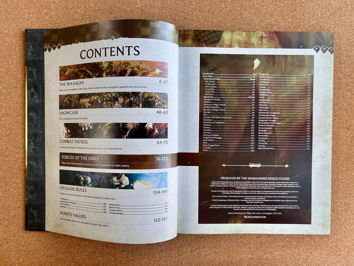Warhammer 40K 10th Edition - Orks Codex - Games Workshop Hardcover (2024)
