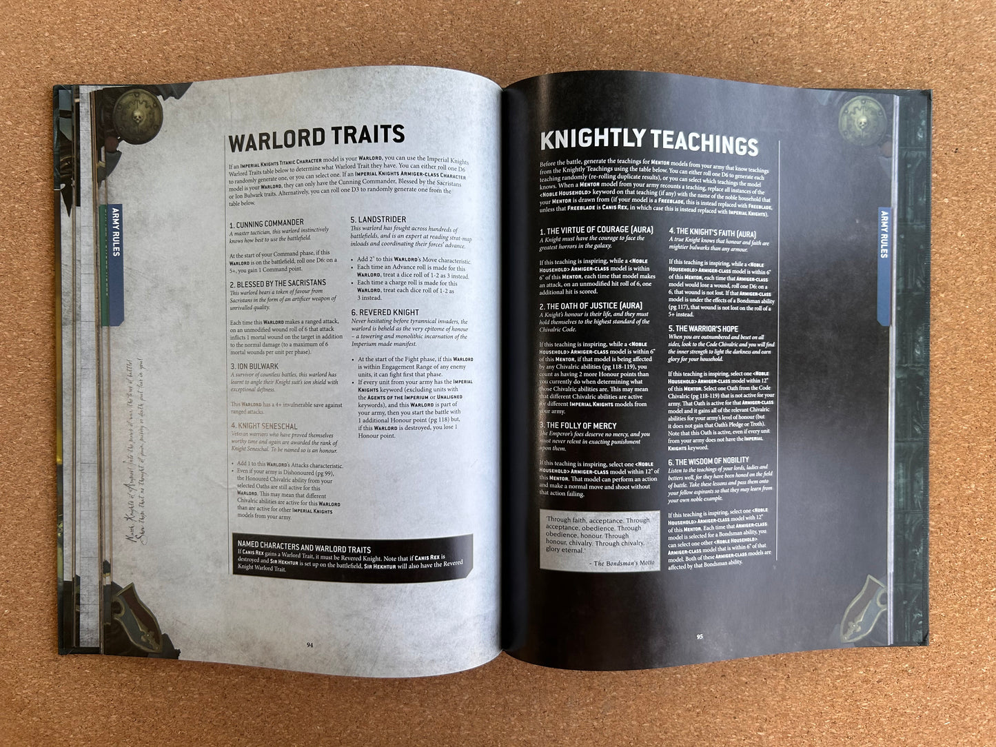Warhammer 40K 9th Edition - Imperial Knights Codex - Hardcover (2022)