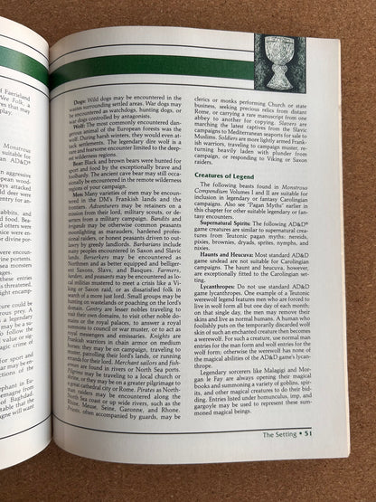 Advanced Dungeons & Dragons Historical Reference - Charlemagne’s Paladins Campaign Sourcebook - HR2 TSR9323 - Paperback (1992) with Map