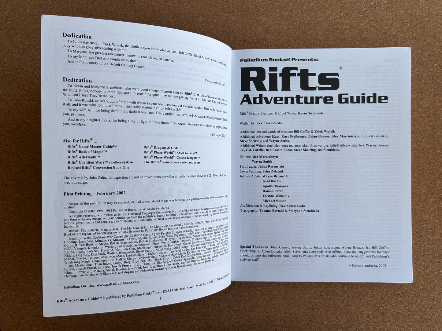 Rifts Adventure Guide - Palladium Books Paperback 1st Print (2002)