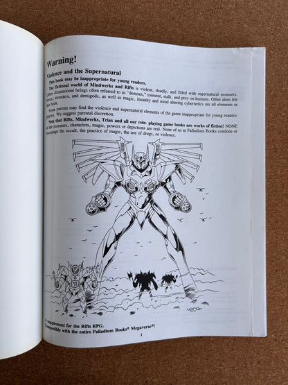 Rifts Sourcebook Three: Mindwerks - Palladium Books Paperback (1995)
