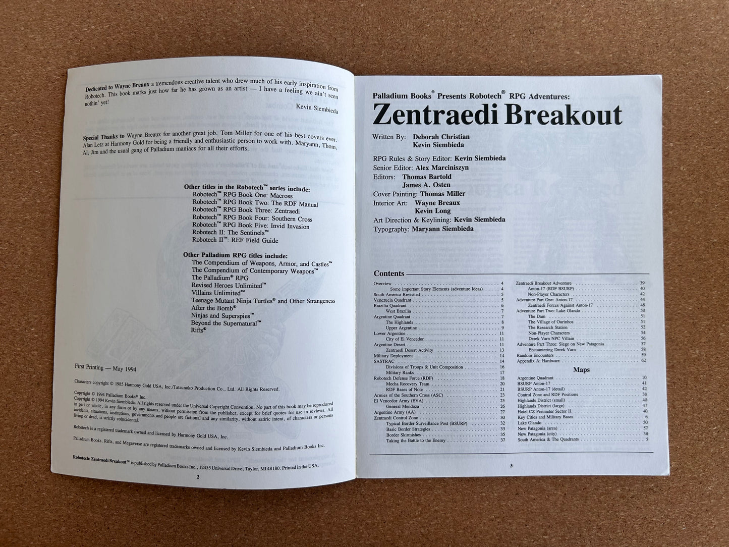 Robotech: RPG Adventures: Zentraedi Breakout - Palladium Paperback (1994)