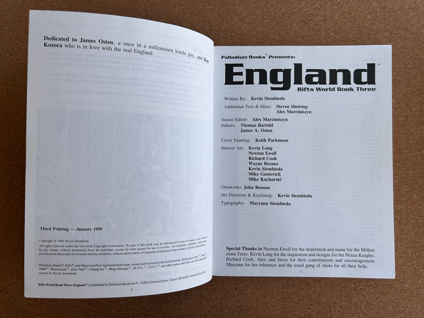 Rifts World Book Three: England - Palladium Books Paperback (1995)