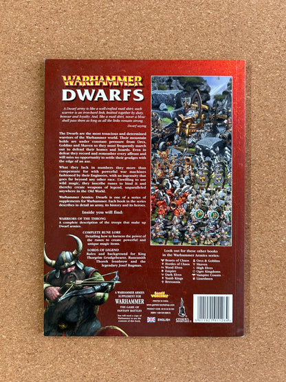 Warhammer Fantasy Armies Codex - Dwarfs - Games Workshop Paperback (2005)