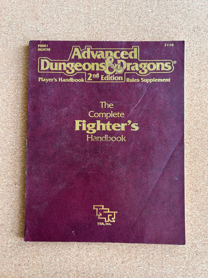Advanced Dungeons & Dragons - The Complete Fighter’s Handbook - PHBR1 TSR2110 - Paperback (1989)