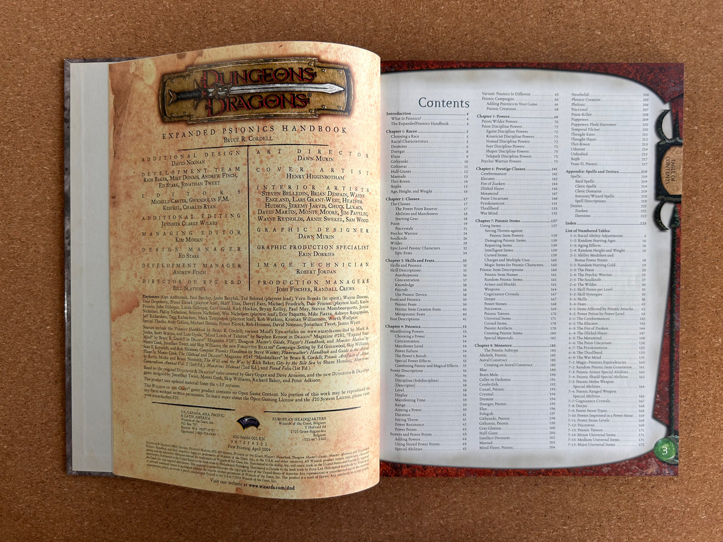 Dungeons & Dragons 3.0/3.5 - Expanded Psionics Handbook - WOTC Hardcover (2004)
