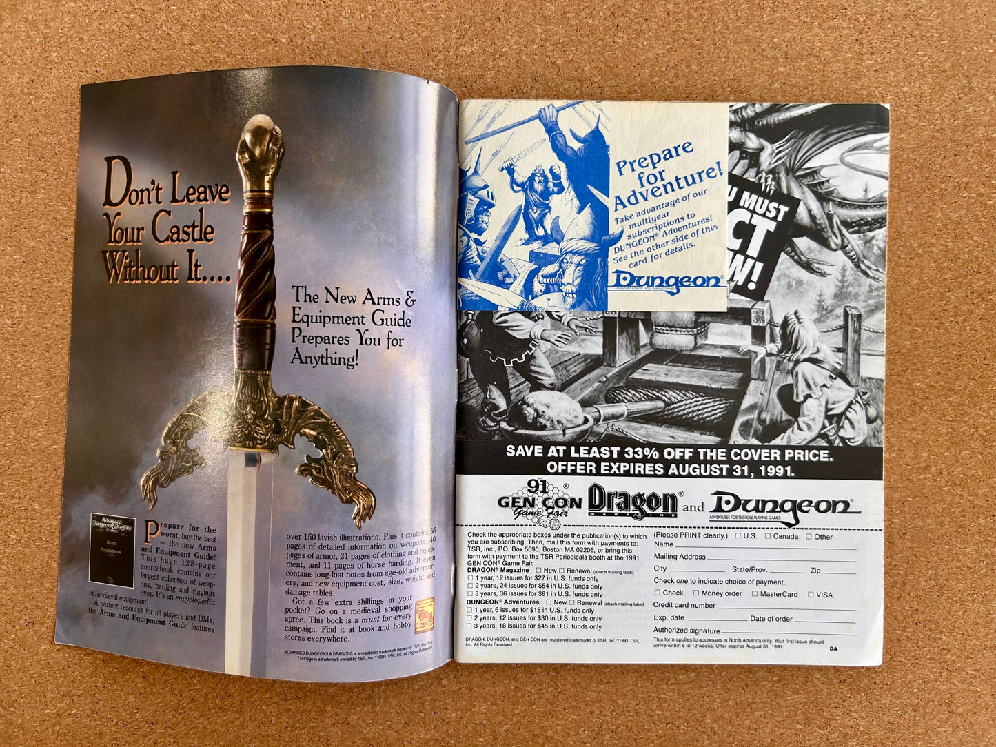 Dungeon Magazine Issue #31 - TSR Magazine (SEPT/OCT, 1991)