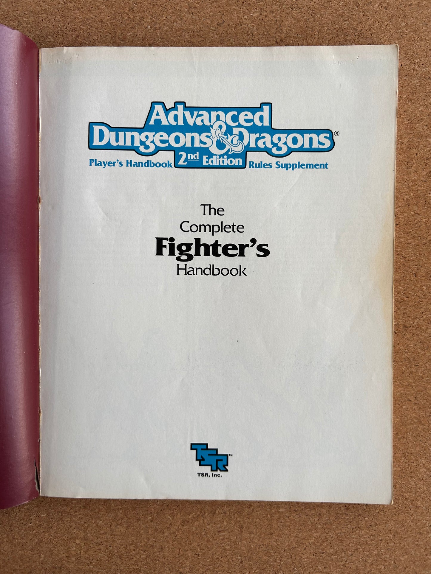 Advanced Dungeons & Dragons - The Complete Fighter’s Handbook - PHBR1 TSR2110 - Paperback (1989)