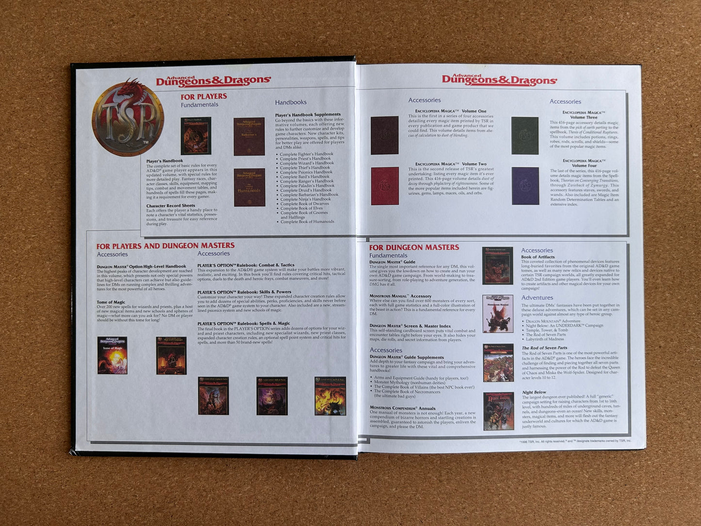 Advanced Dungeons & Dragons - Player’s Option: Spells & Magic - TSR2163 Hardcover (1996)