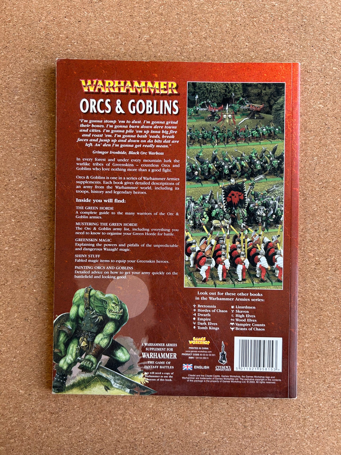 Warhammer Fantasy Armies Codex - Orcs & Goblins - Games Workshop Paperback (2003)