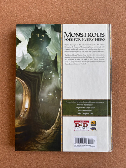 Dungeons & Dragons 4th Edition - Monster Manual - WOTC Hardcover (2008)