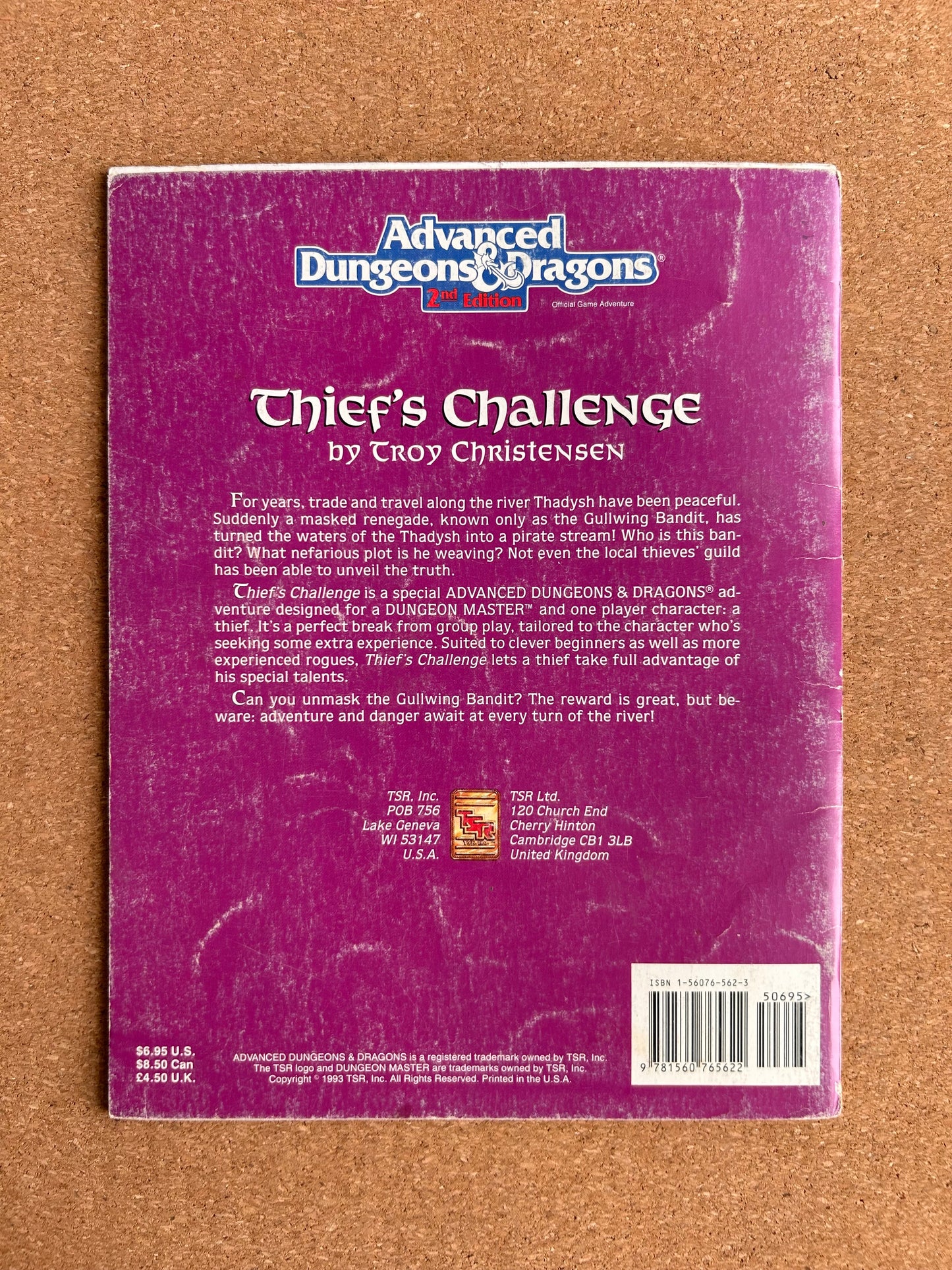 Advanced Dungeons & Dragons - Thief’s Challenge - TSR9420 HHQ2 - Paperback (1993)