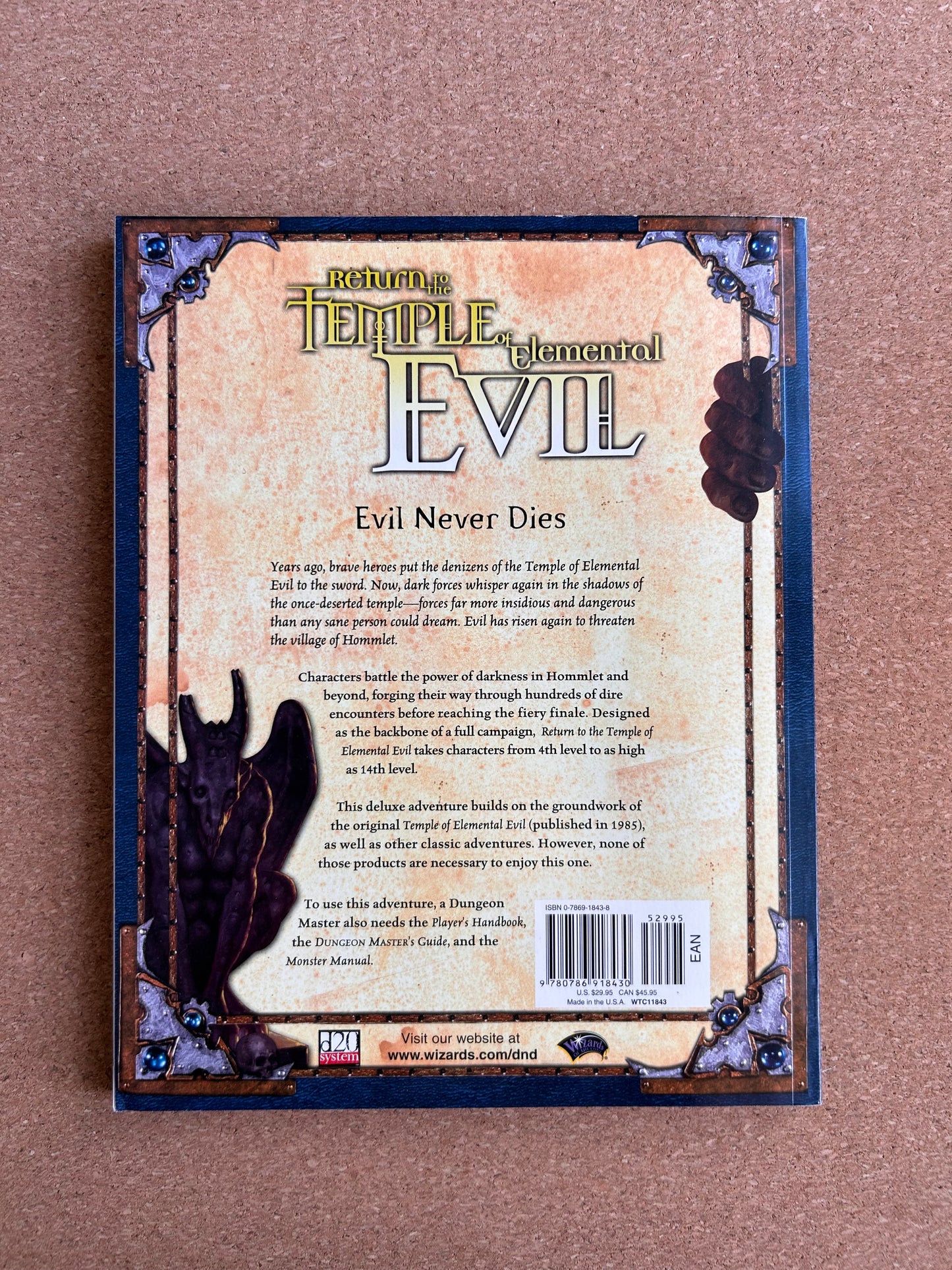 Dungeons & Dragons Adventure 3.0/3.5 - Return to the Temple of Elemental Evil - WTC11843 - Paperback (2001)