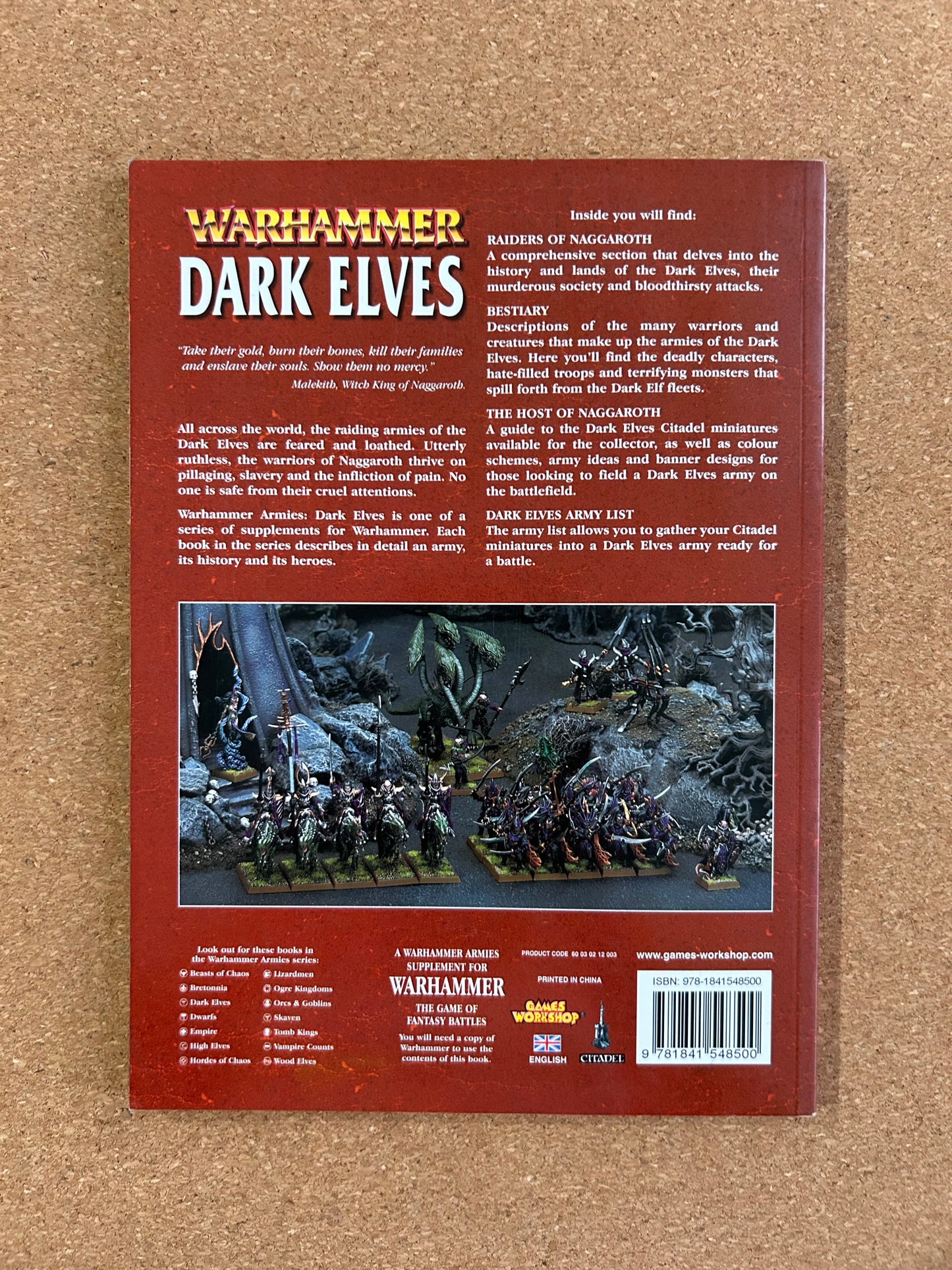 Warhammer Fantasy Armies Codex - Dark Elves - Games Workshop Paperback (2008)