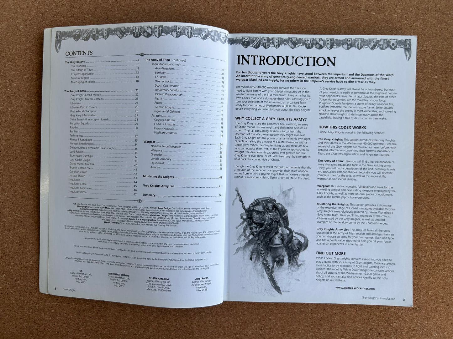 Warhammer 40K 4th Edition - Grey Knights Codex - Games Workshop Paperback (2010)