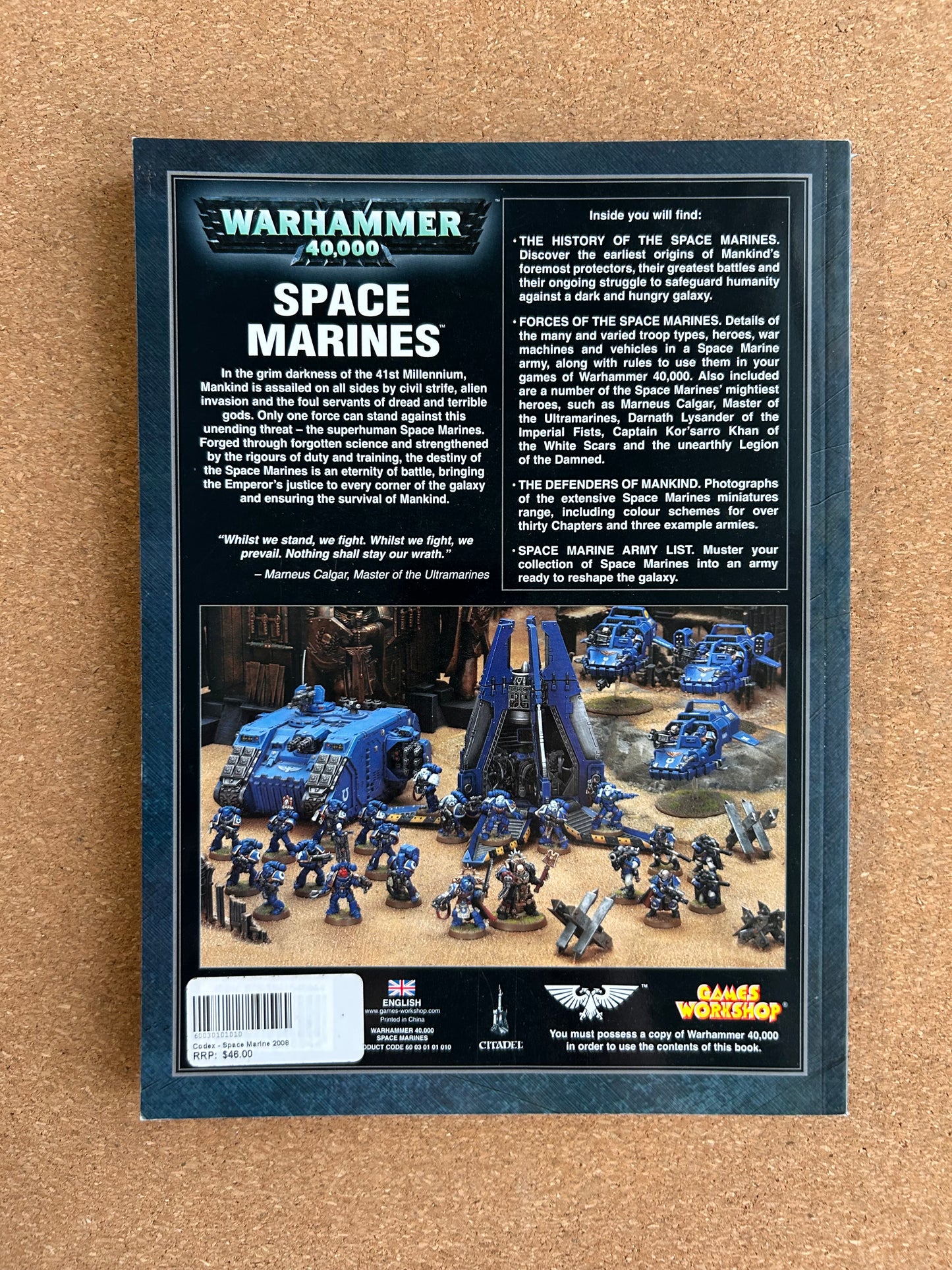 Warhammer 40K 4th Edition - Space Marines Codex - Games Workshop Paperback (2008)