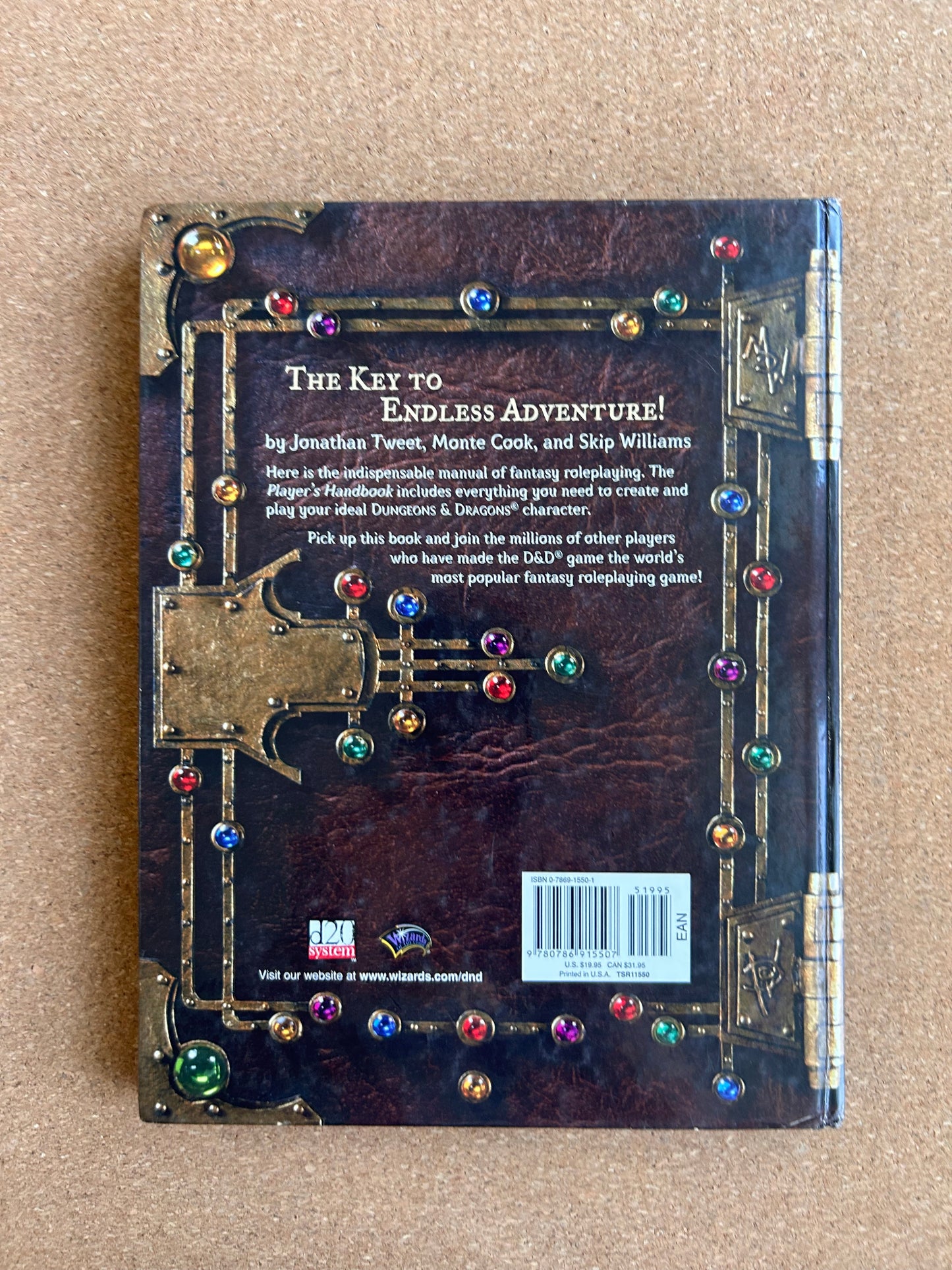 Dungeons & Dragons 3.0/3.5 - Player’s Handbook Core Rulebook I - WOTC Hardcover (2000) - No CD