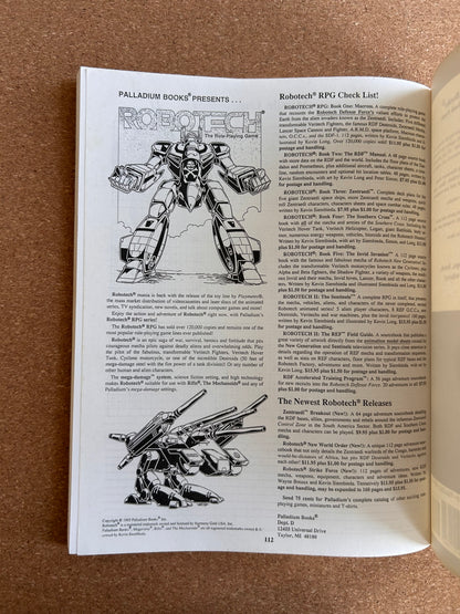 Robotech Book Seven: New World Order - Palladium Paperback (1995)