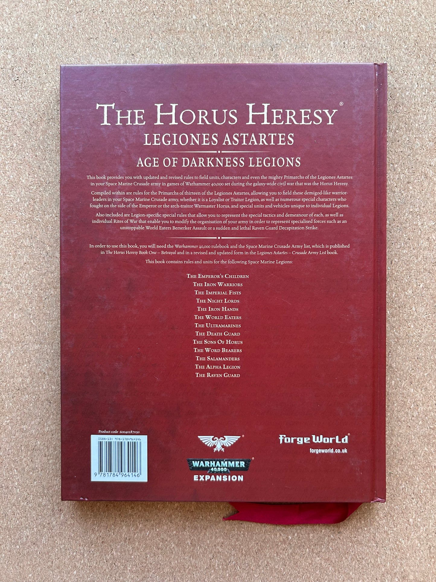 Warhammer 40K The Horus Heresy - Legiones Astartes Age of Darkness Legions - Games Workshop Hardcover (2016)