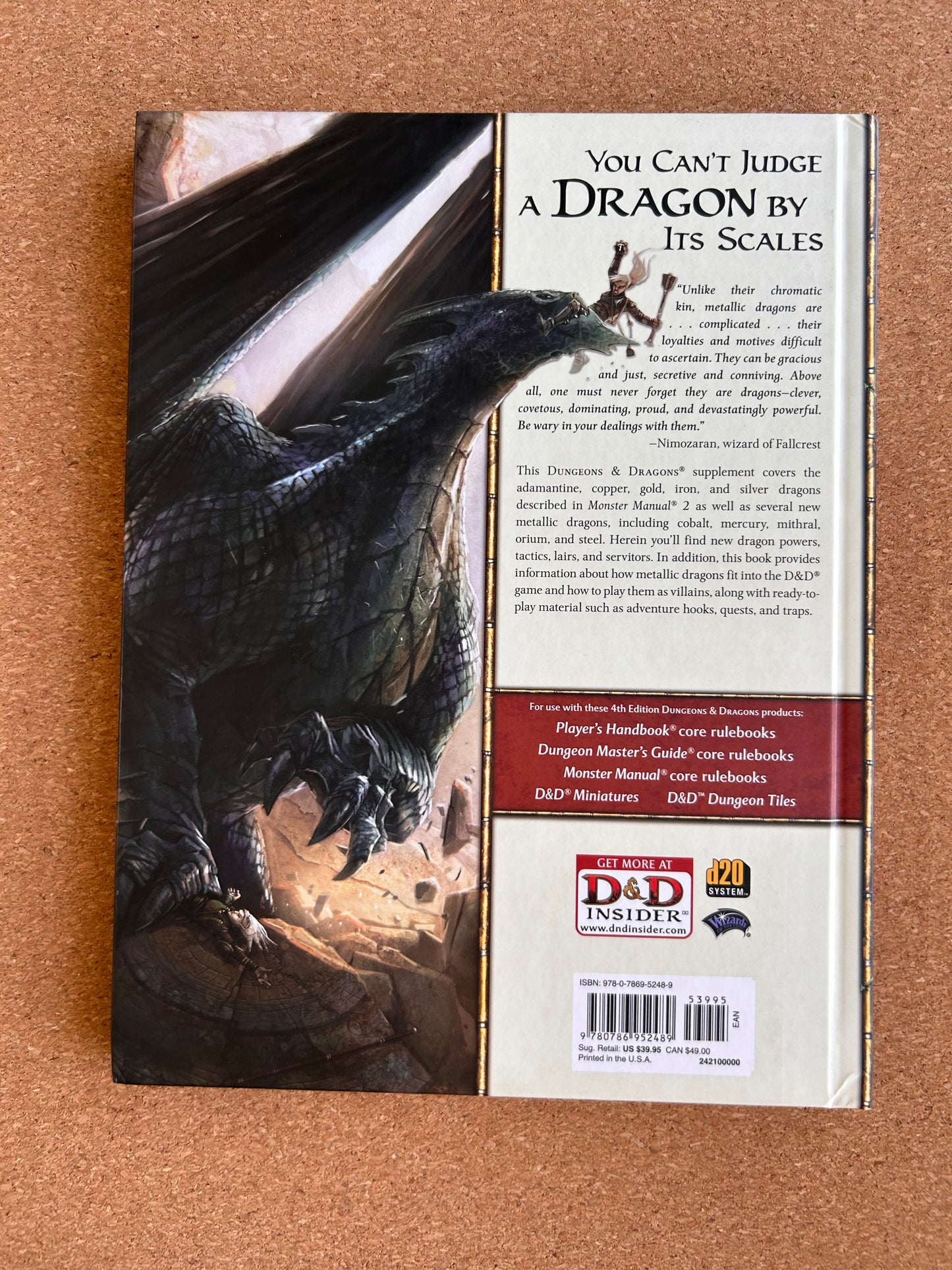 Dungeons & Dragons 4th Edition - Draconomicon Metallic Dragons - WOTC Hardcover (2009)