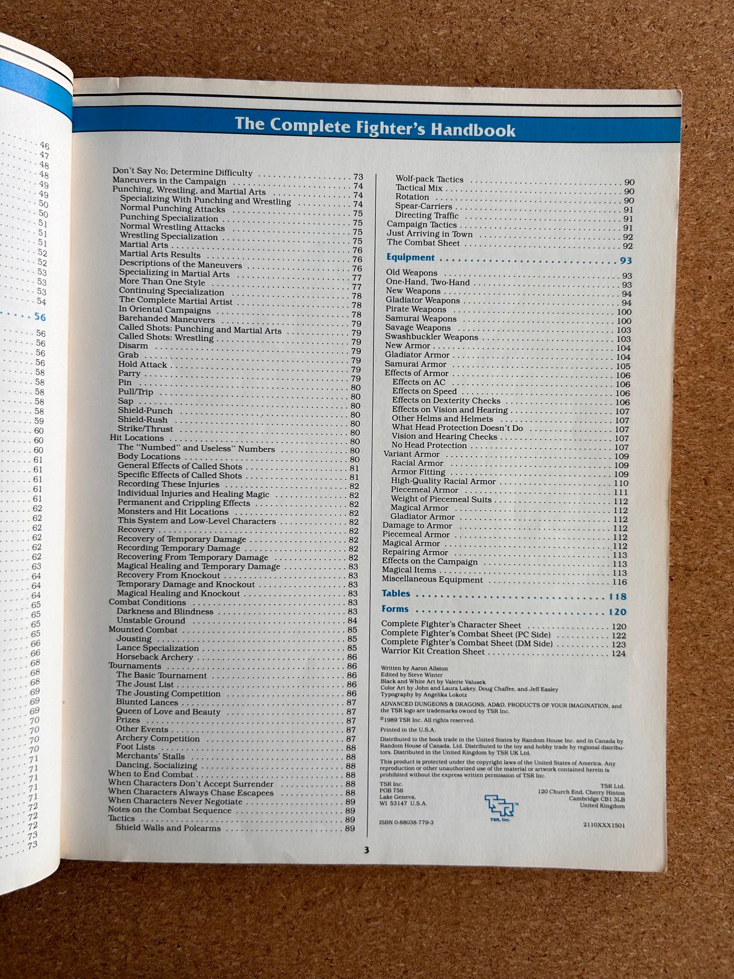Advanced Dungeons & Dragons - The Complete Fighter’s Handbook - PHBR1 TSR2110 - Paperback (1989)
