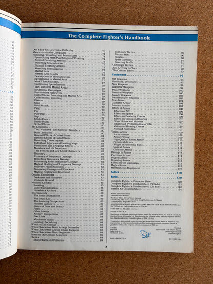Advanced Dungeons & Dragons - The Complete Fighter’s Handbook - PHBR1 TSR2110 - Paperback (1989)