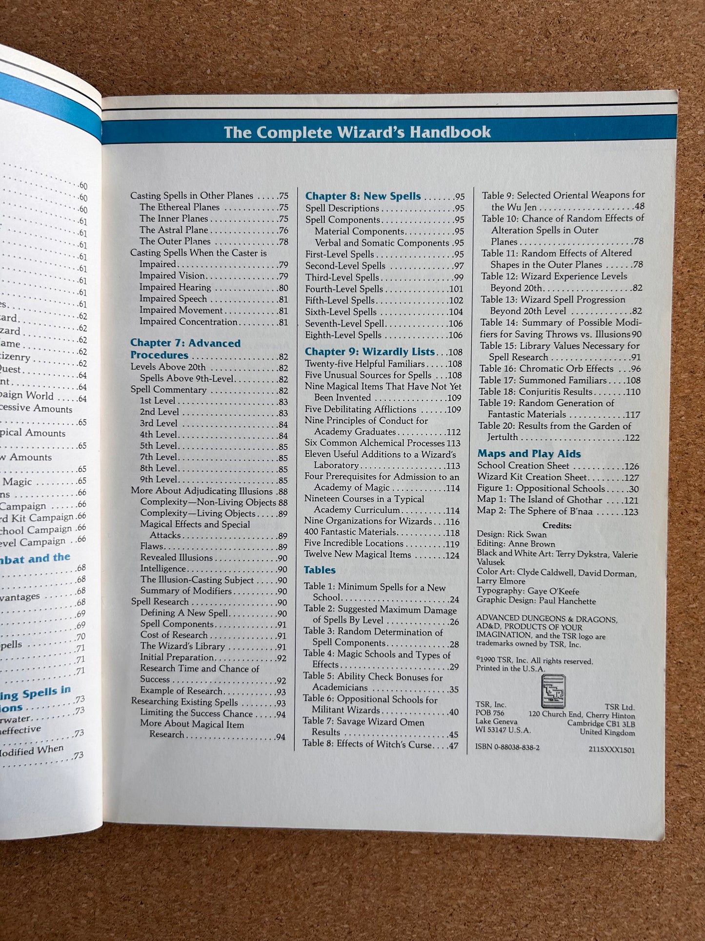Advanced Dungeons & Dragons - The Complete Wizard’s Handbook - PHBR4 TSR2115 - Paperback (1990)