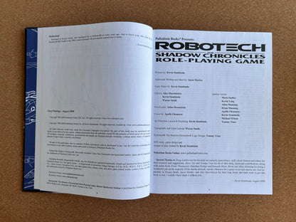 Robotech The Shadow Chronicles RPG Deluxe Edition - Palladium Books Hardcover (2008)